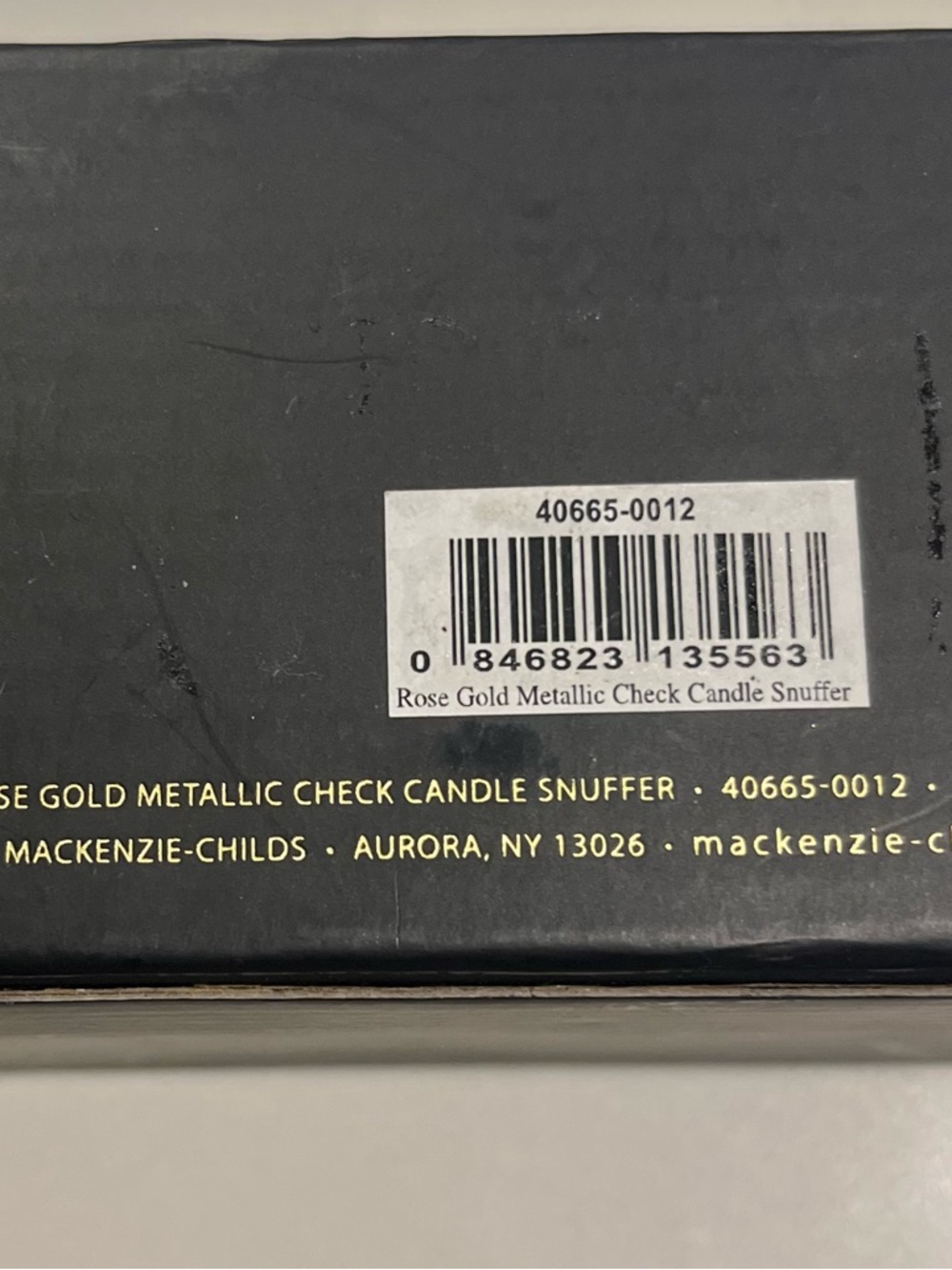MacKenzie-Childs Rose Gold metallic, checked handle, Candle Sniffer - Picture 5 of 6